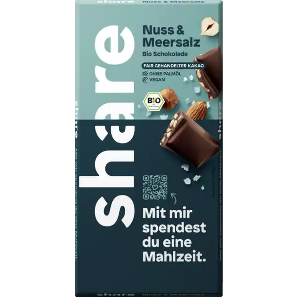 Bio Schokoladentafel Nuss & Meersalz