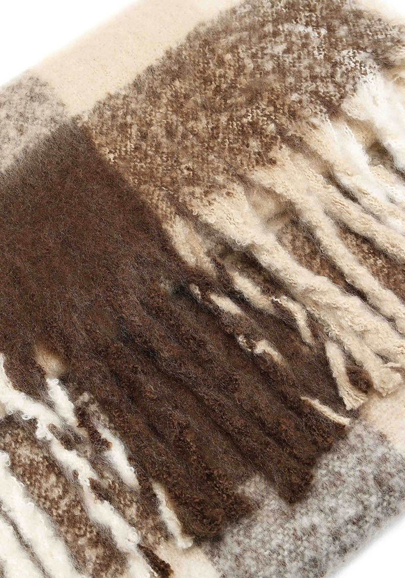 Knowledge Cotton Apparel Schal Checked Scarf Brown Check