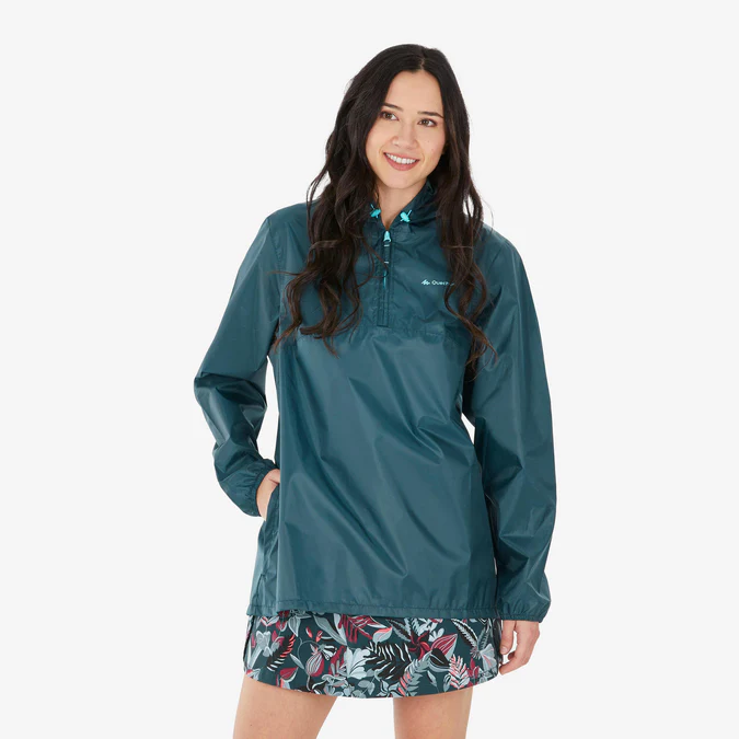 Decathlon Quechua - Jaqueta de chuva feminina Quechua Raincut 1 2, à prova de vento e repelente à água