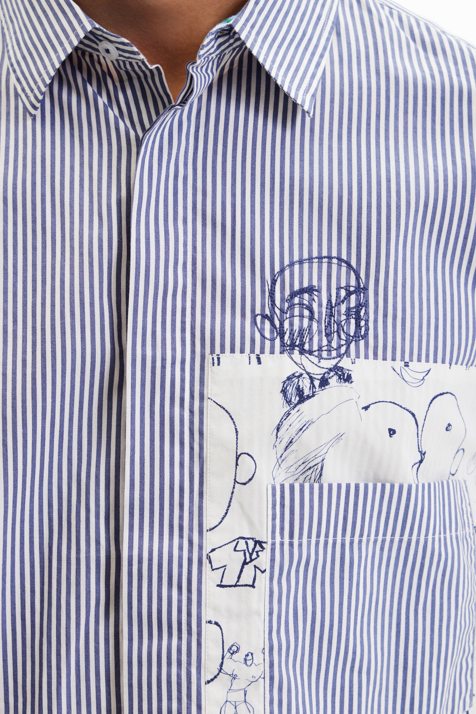 Chemise rayures patchwork