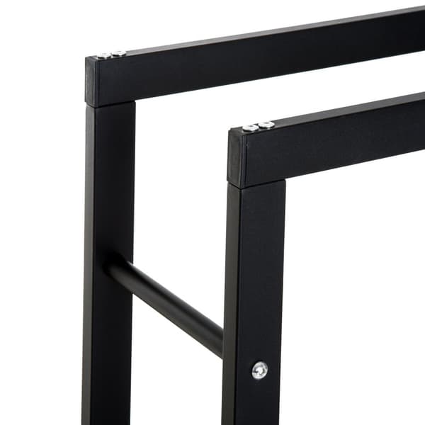 Vedstativ Vedstativ Vedstativ Vedstativ Vedholder 100Kg Stål Svart L60 X B25 X H100 Cm