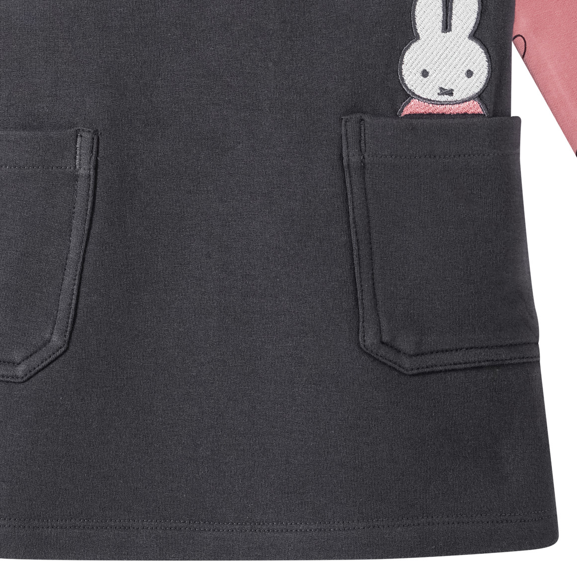 Topomini Miffy Kleid und Langarmshirt im Set dunkelgrau / rosa