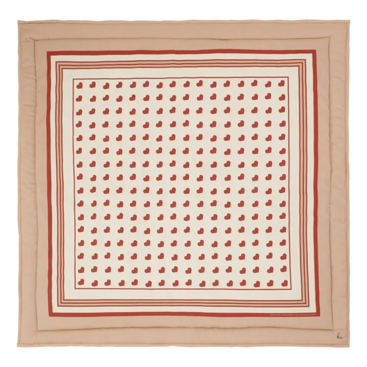 Konges Sløjd Tapis d'éveil Cœurs en coton bio | Blush
