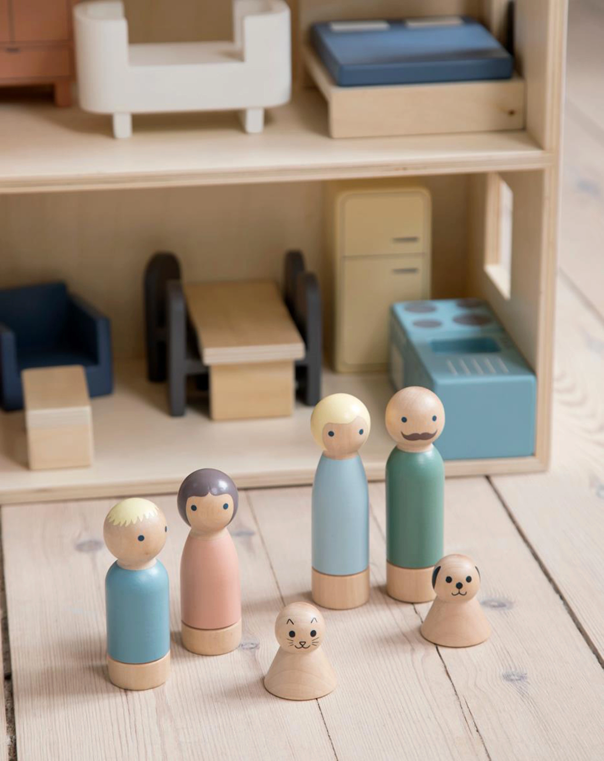 Puppenhausfiguren FAMILIE 6-teilig
