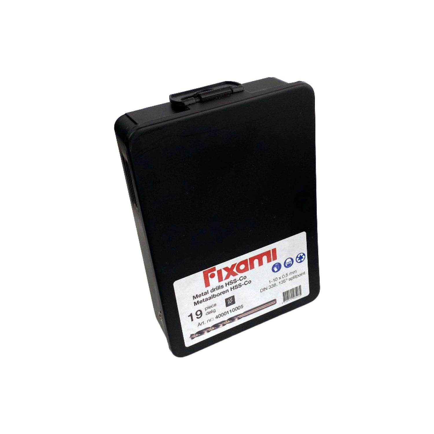 Fit-to-Fix 4000110005 19-delige Uni Metaalborenset DIN338 - HSS-Co - 1-10mmx0.5cm