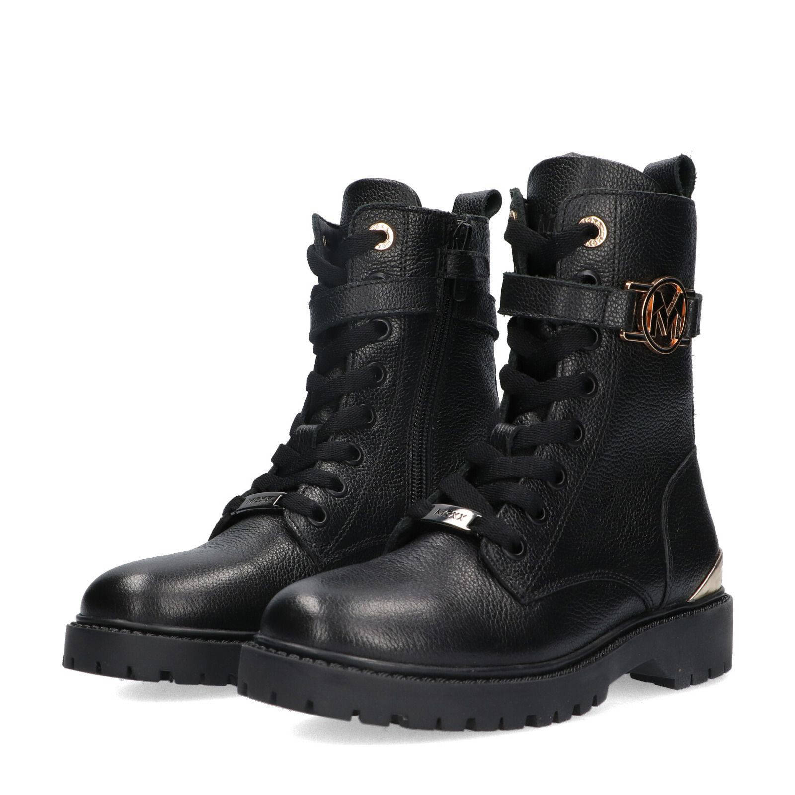 Mexx leren veterboots zwart
