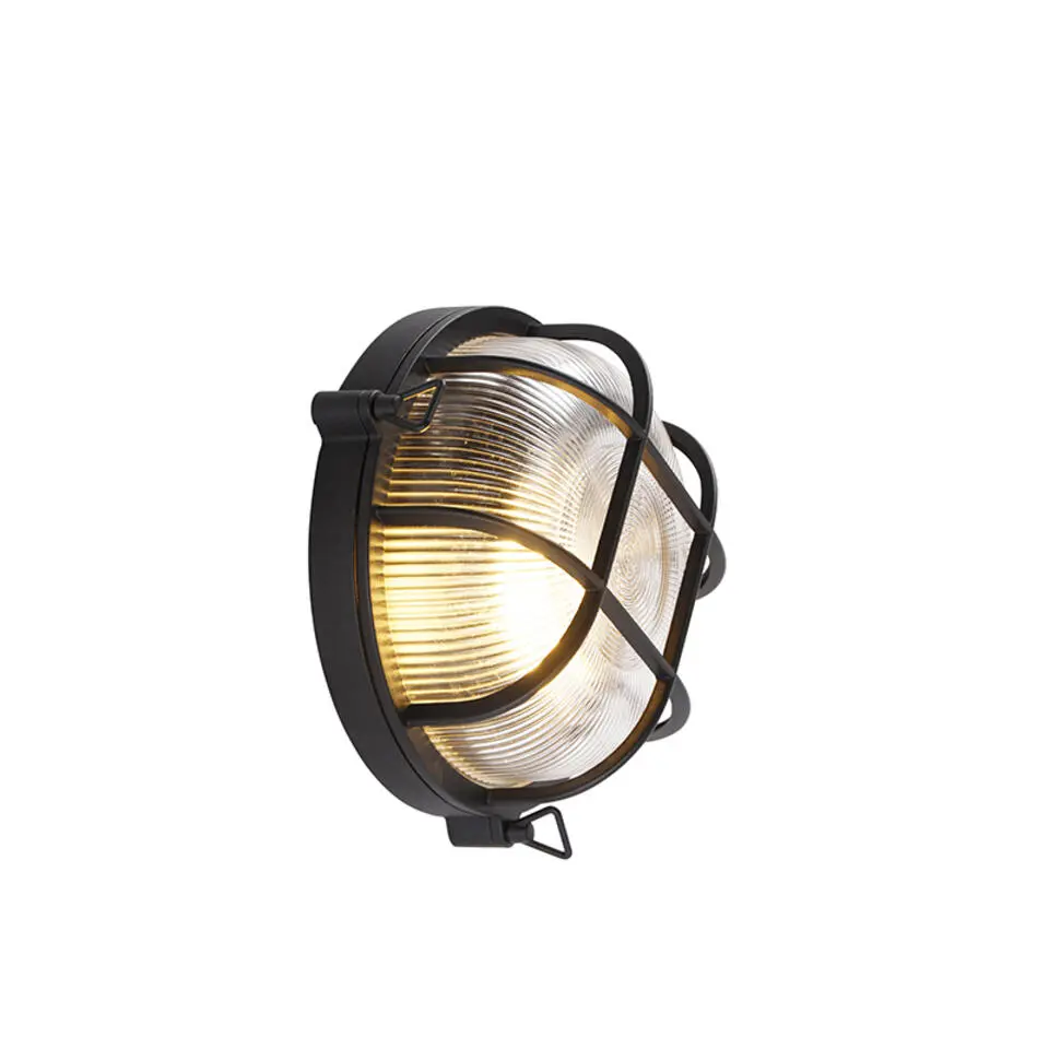 Qazqa wandlampen buiten nautica zwart e27