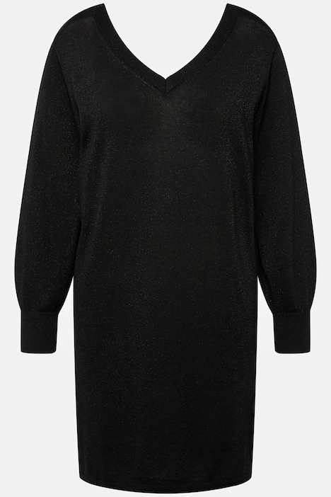 Pullover, Glitter, V-Ausschnitt, Langarm