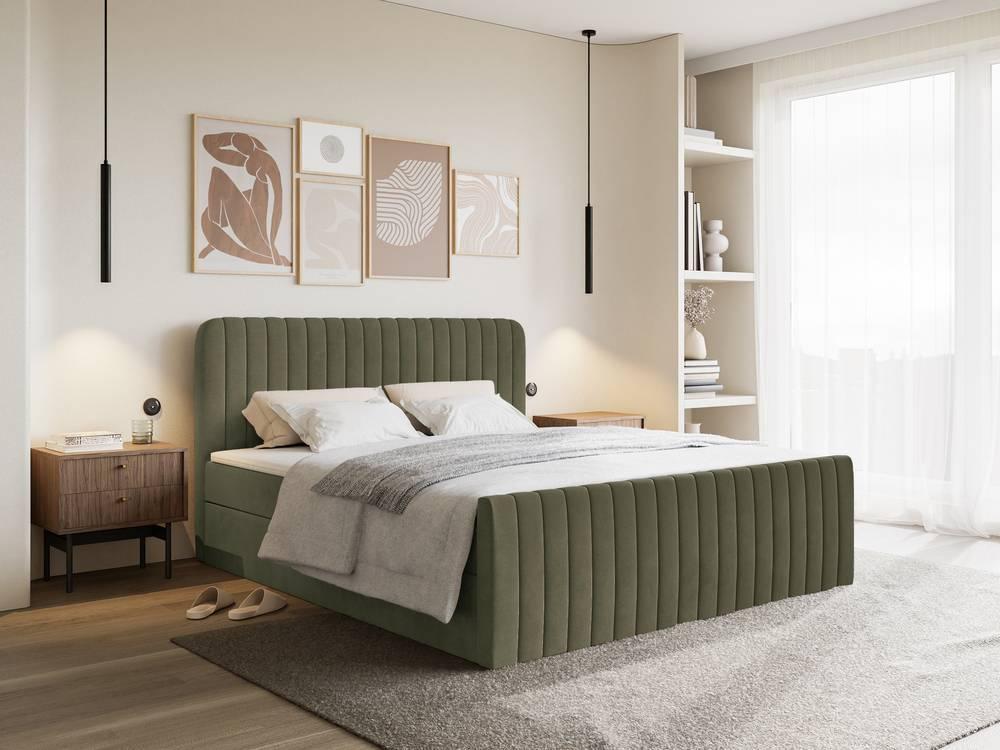 NADUVI Collection Boxspring Adrien velvet met opbergvak 160x200