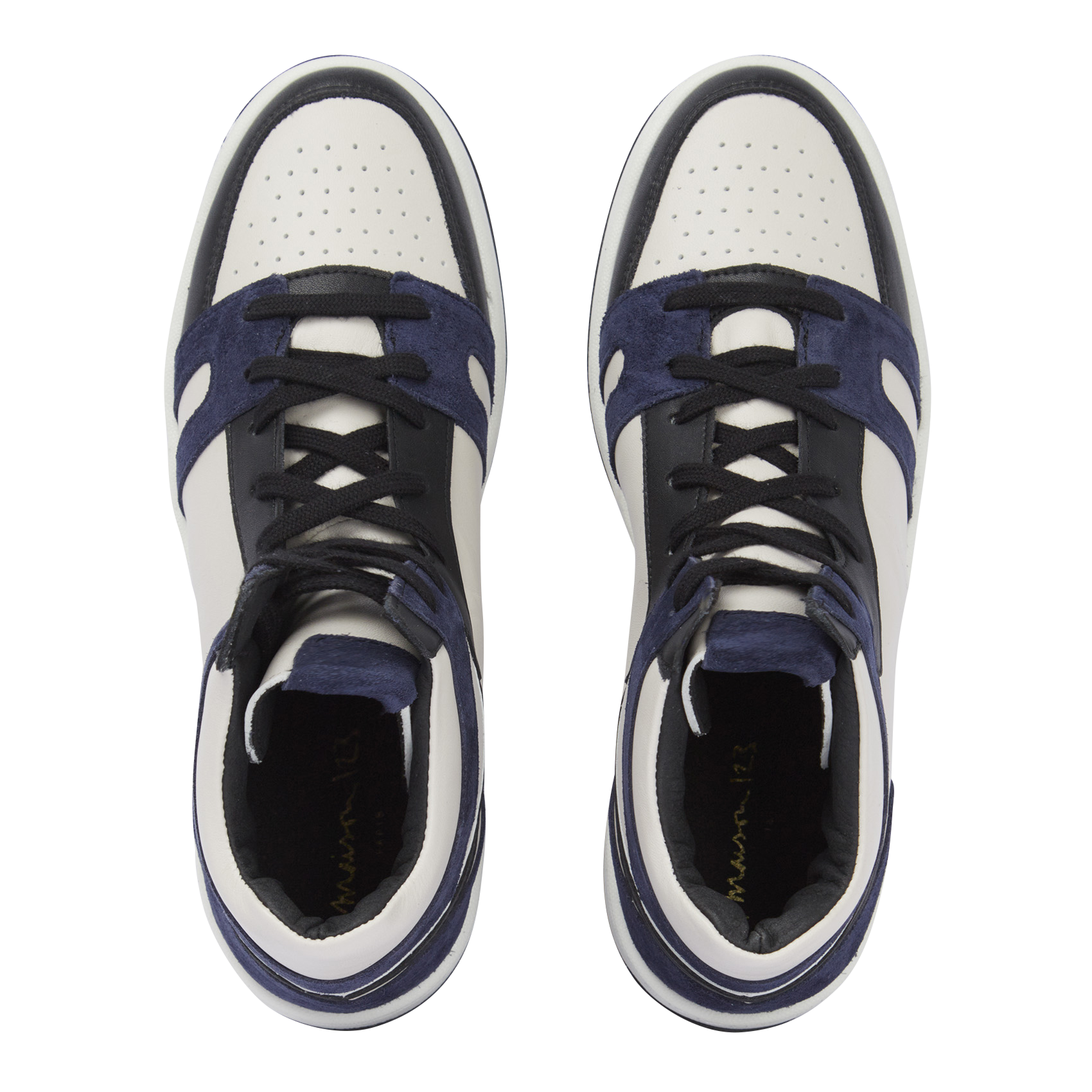 LUCAS - Baskets montantes en cuir | Bleu