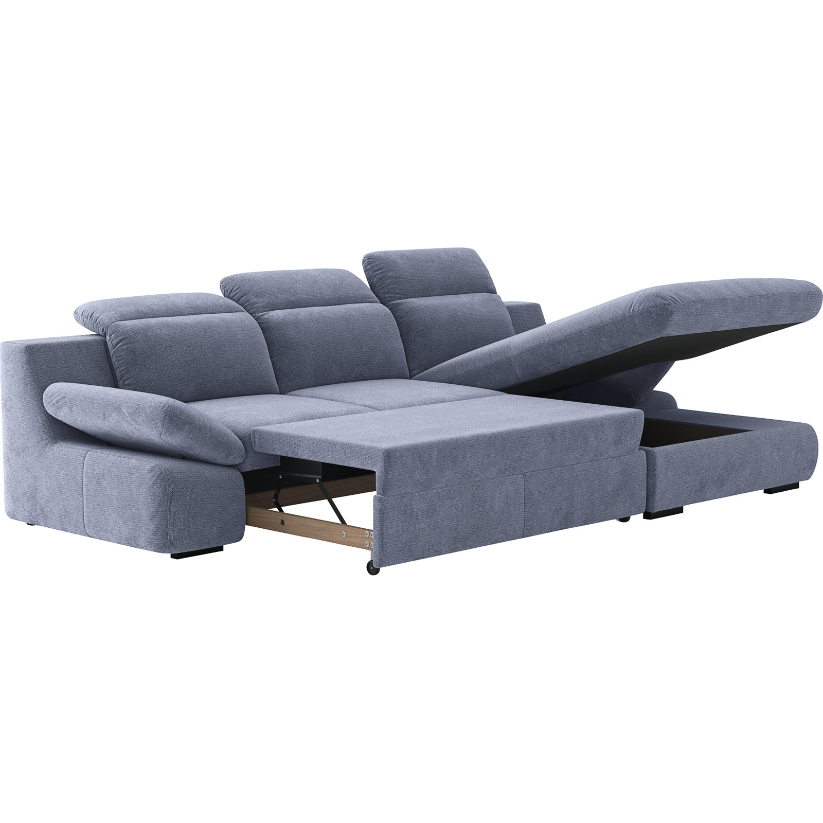 Ecksofa Lorena Stoff, Recamière rechts