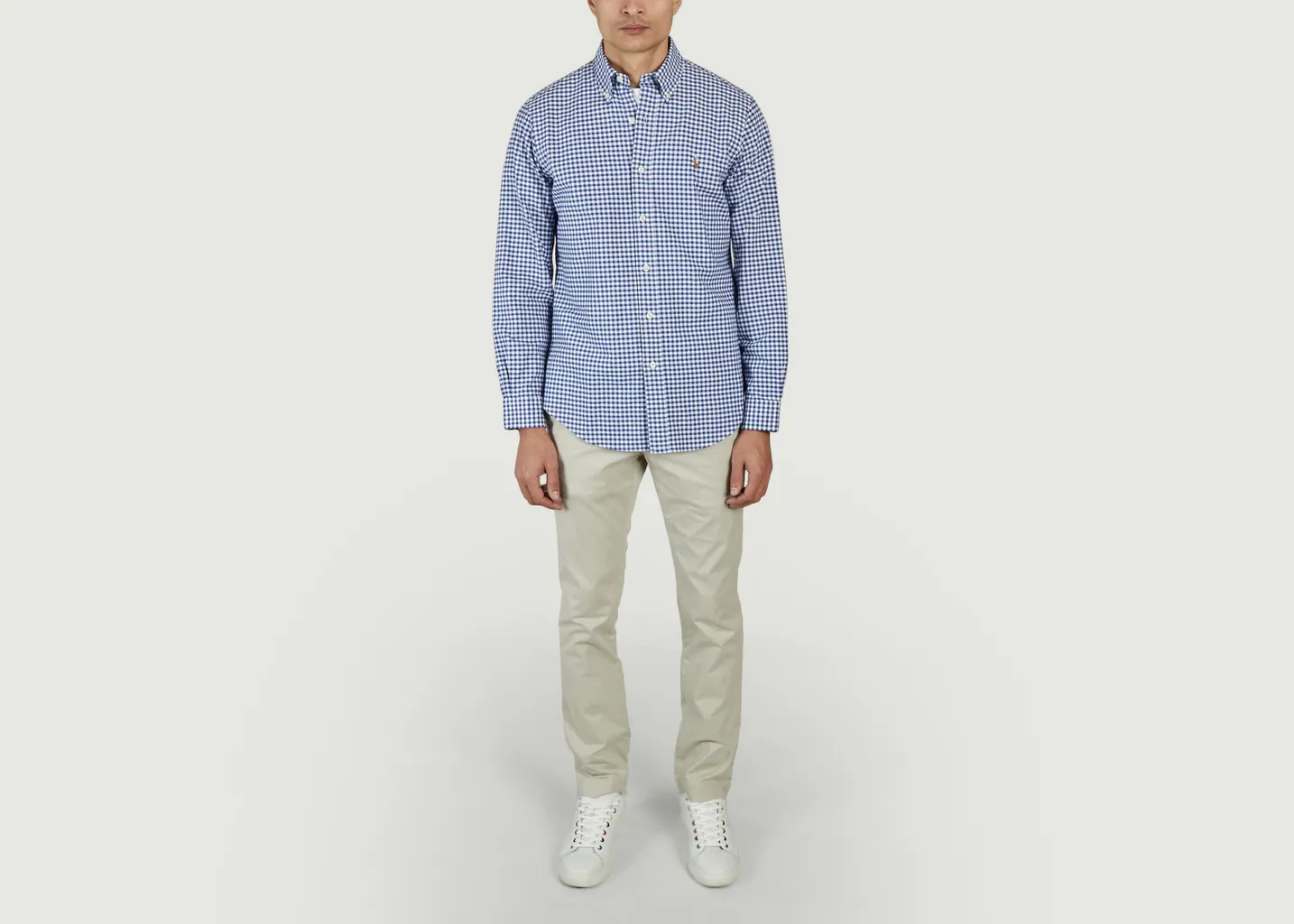 Chemise droite en coton Oxford à petits carreaux Polo Ralph Lauren