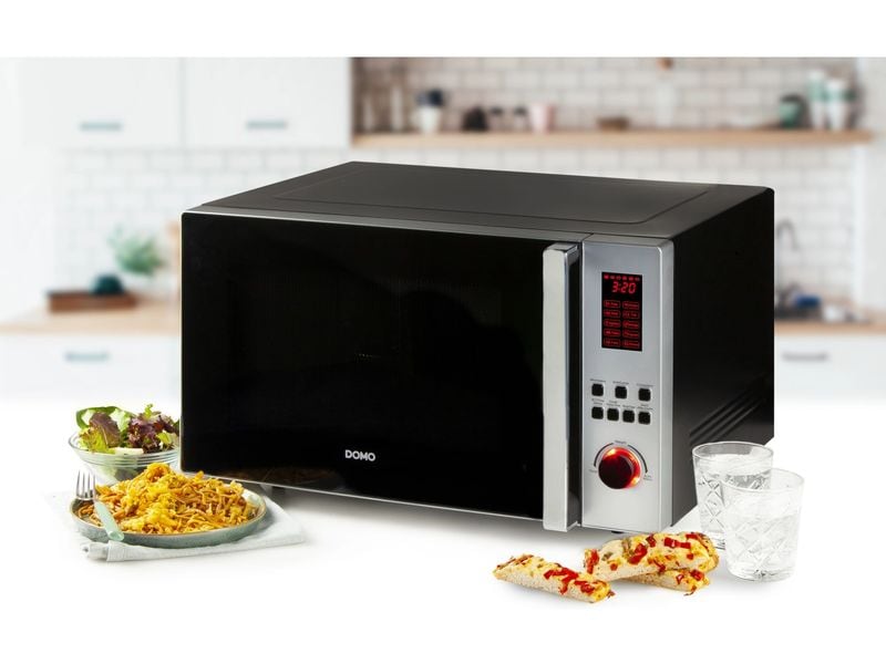 Domo Mikrowelle mit Grill DO24201C Schwarz Kombi-Mikrowelle inklusive Grillrost