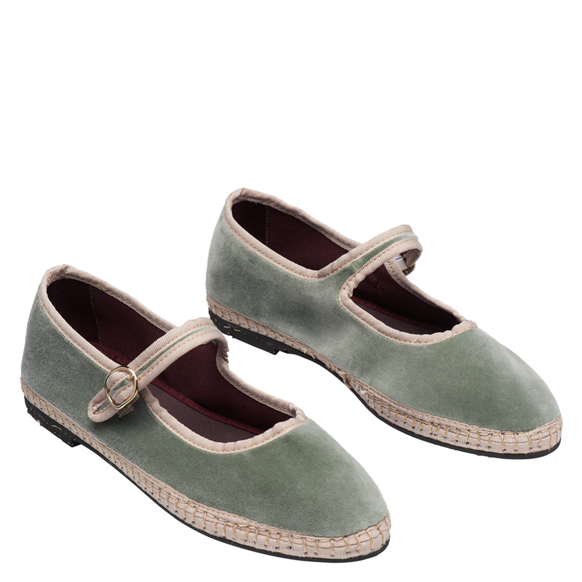 UTA - Ballerines plates en velours| Vert
