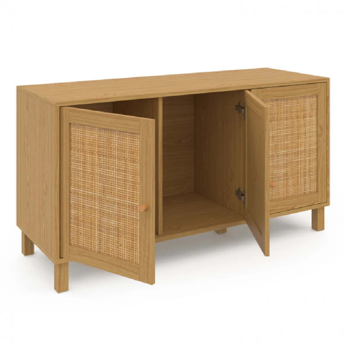 Idmarket MARKET Buffet HANAE 3 portes - Cannage