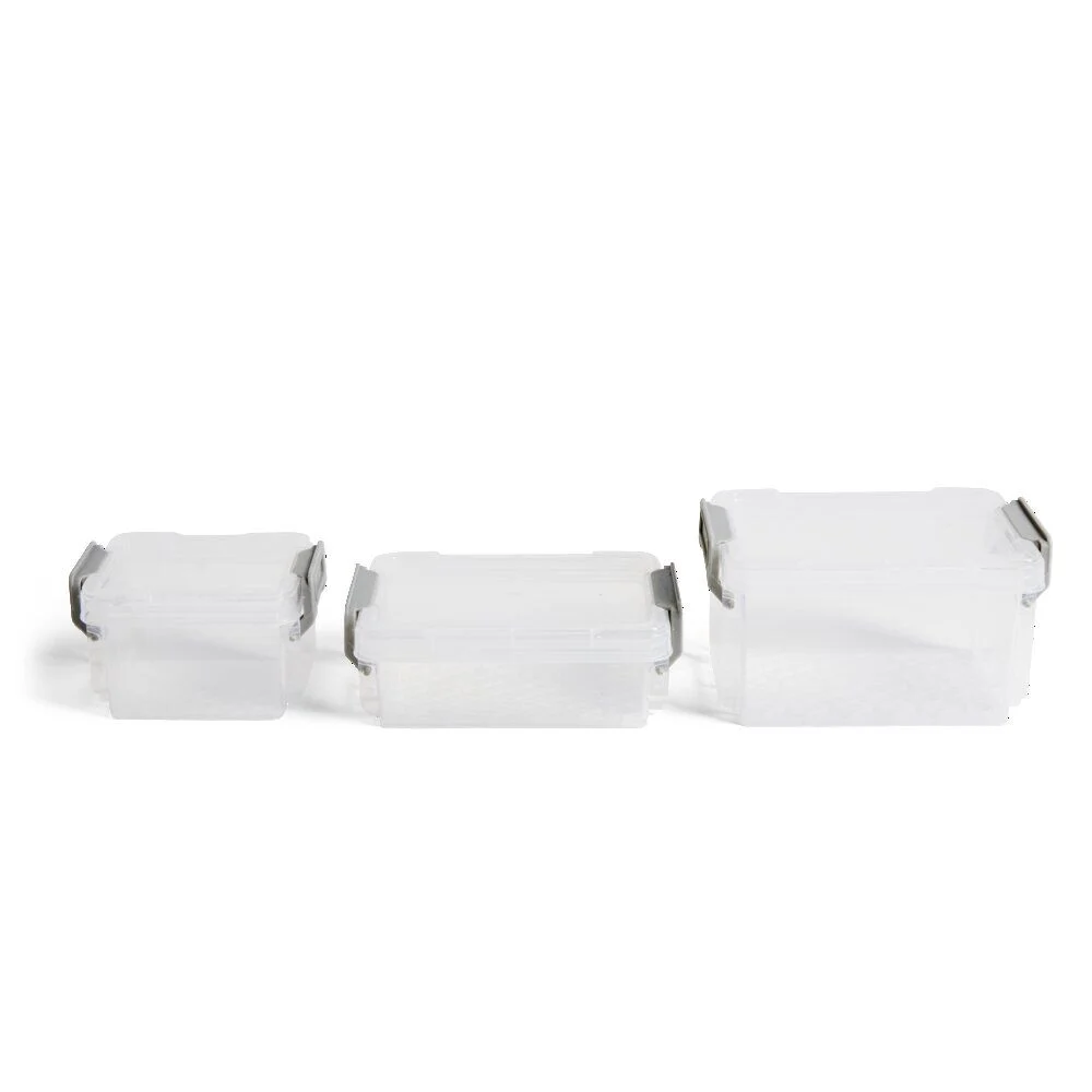 Lot de 8 boîtes de rangement 3 tailles plastique transparent - 2 modèles