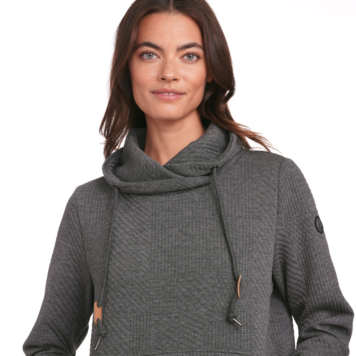 Gina Damen Sweatkleid mit Schalkragen dunkelgrau