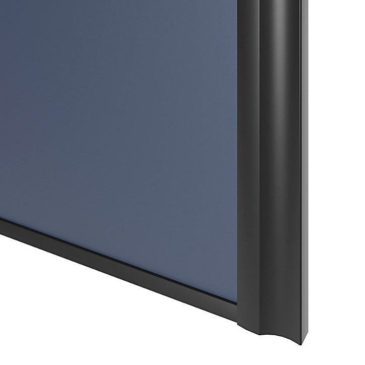 Porte de placard coulissante atelier bleu profil noir GoodHome Arius H. 248,5 x L. 76.2 cm + amortisseurs