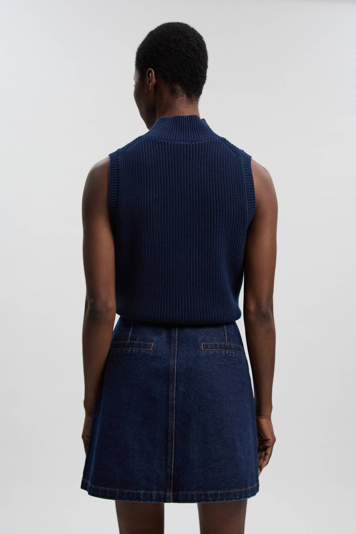 KarenMillen Mini-jupe En Jean À Boutonnage Devant Petite Taille