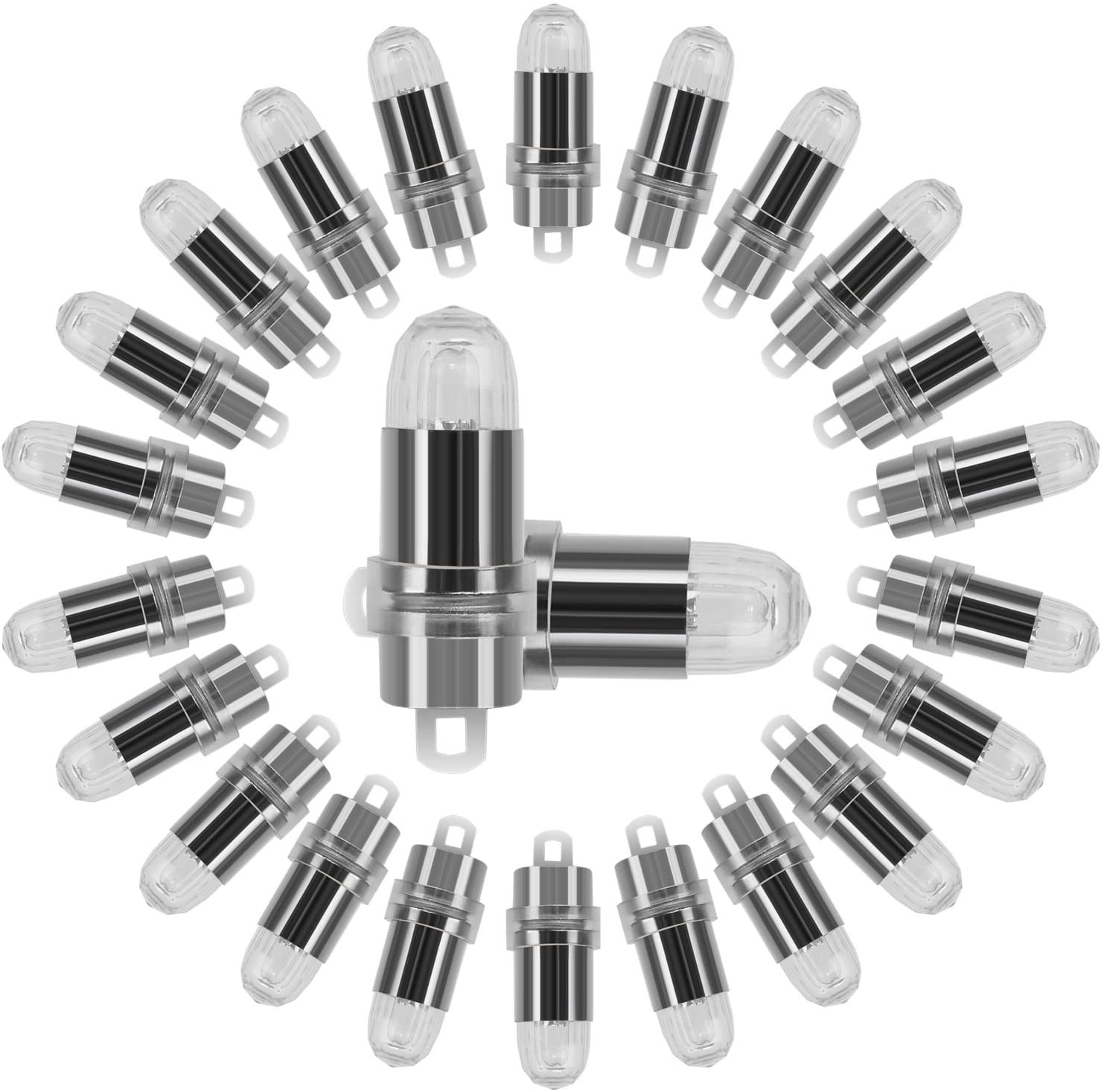 (20er Set) Wasserdichte Mini LED Ballon Lichter Lampion / Laternen Beleuchtung (Batteriebetrieben LR41) - Kaltweiss