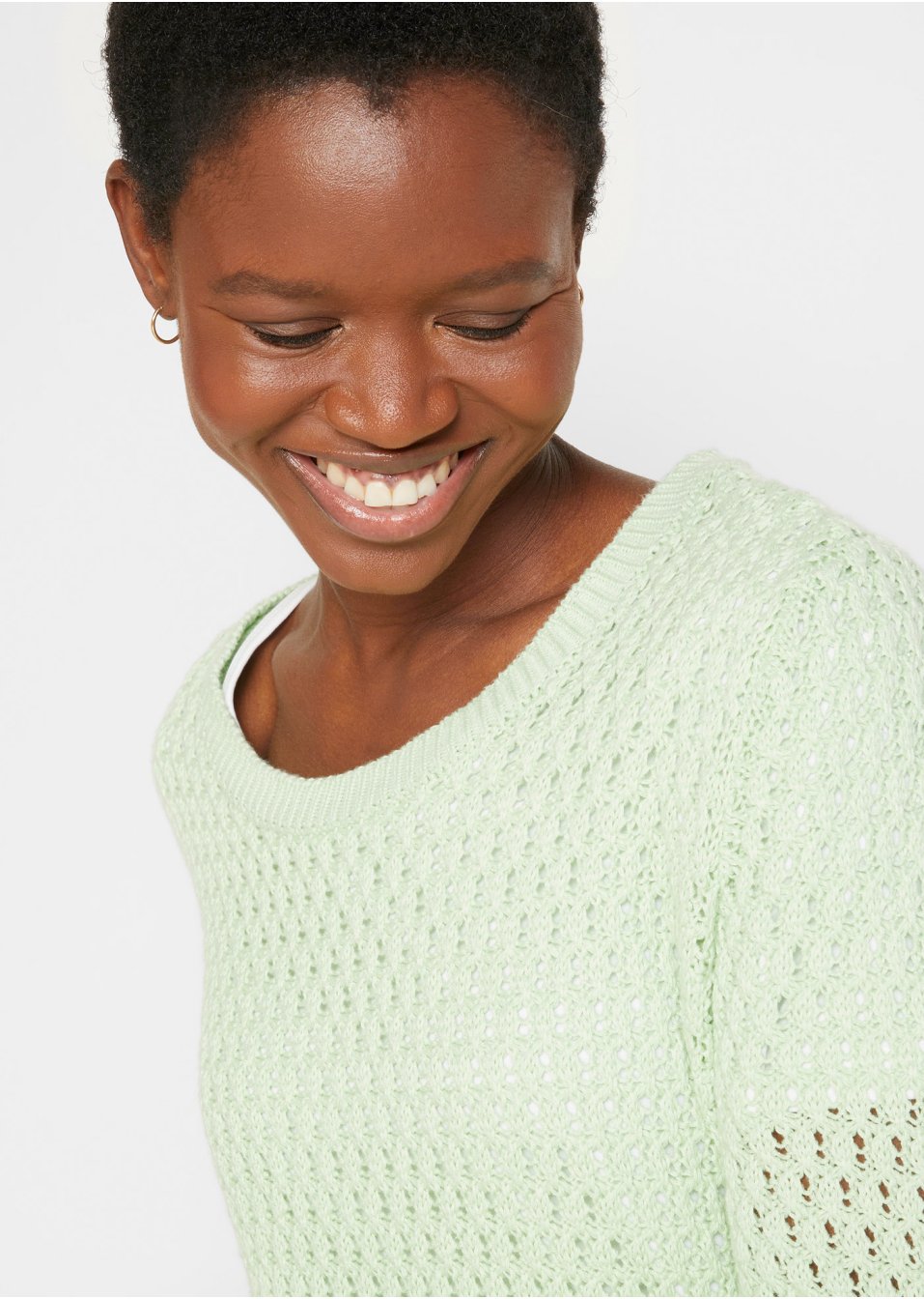 Pull à maille structurée