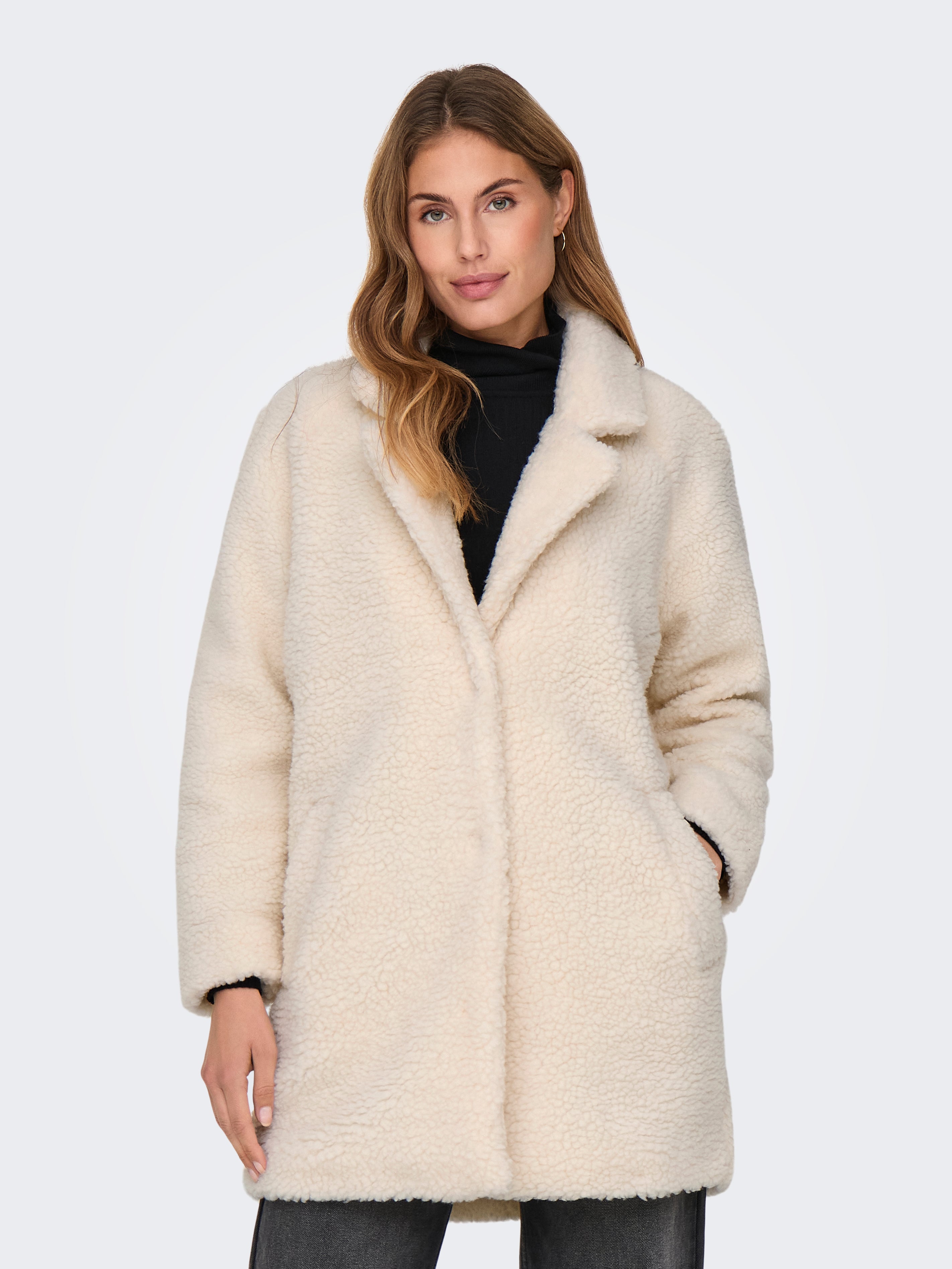 ONLNEWAURELIA Teddyfell Jacke Whisper White