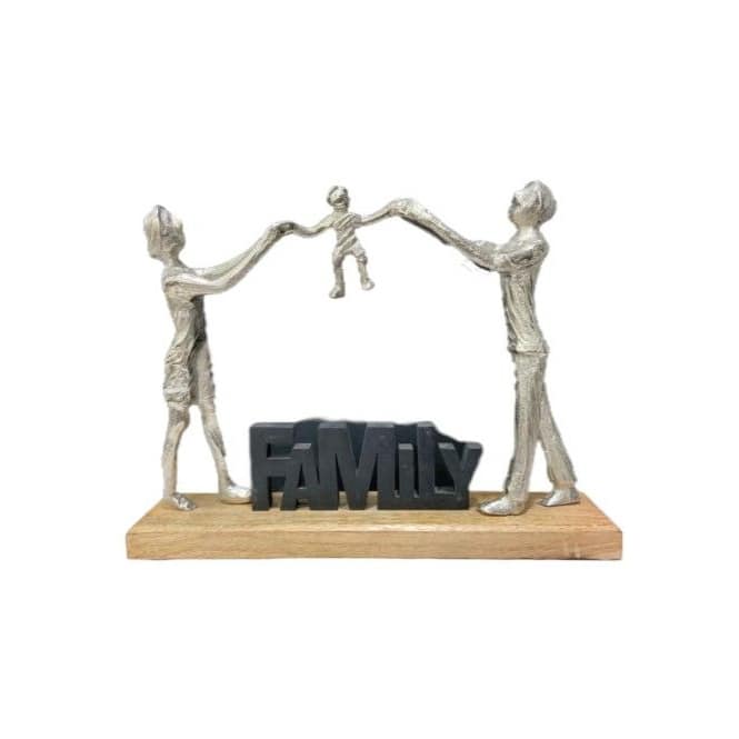 Familie auf Platte - ca. 35 x 7,5 x 27 cm