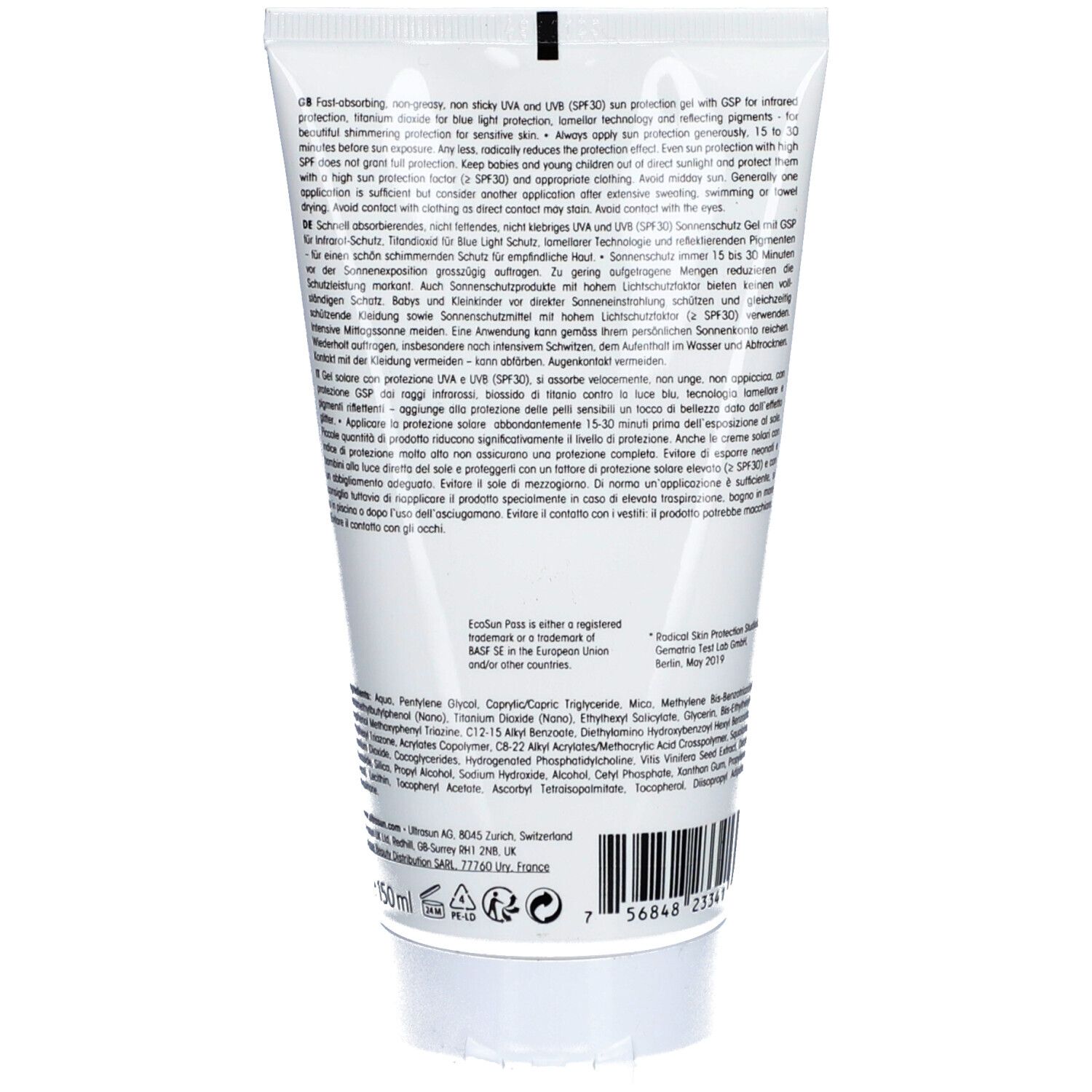 ultrasun Glimmer Max Gel SPF 30
