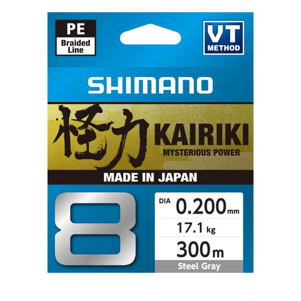 Tresse Shimano Kairiki 8 Steel Gray 0.200mm | 17.1kg (300m)