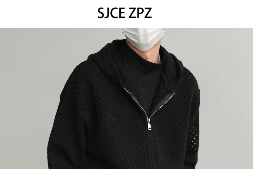Remeefa - Geperforeerde cardigan met capuchon en rits