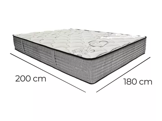 Matelas 180x200 cm ZARINA en mousse mémoire de forme, indépendance du couchage, face été/hiver, épaisseur 26cm