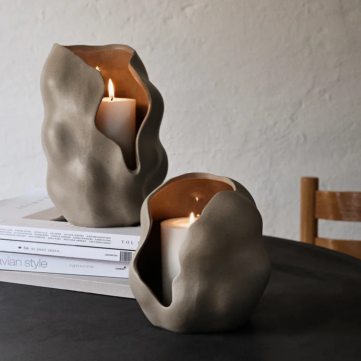 Broste Copenhagen - Hekla Kerzenhalter, Ø 16 x H 16 cm, dove grey