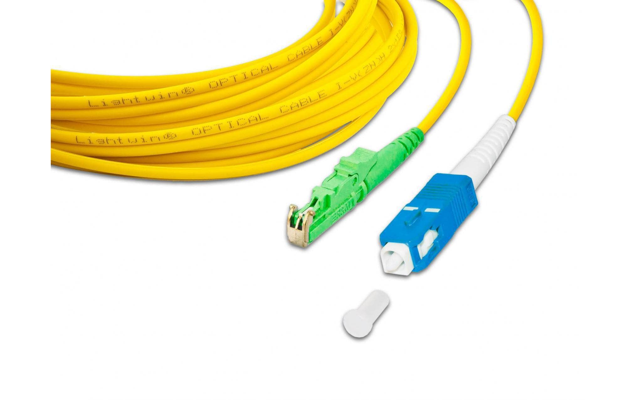 LWL-Patchkabel SM E2000/APC – SC, OS2, Simplex, 0.5 mSinglemode E2000/APC-SC Simplex OS2 0.5 m