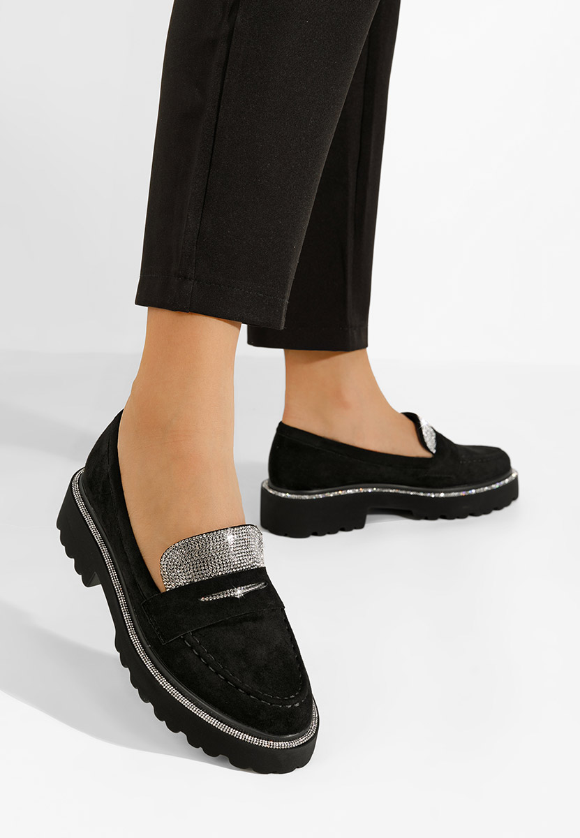 Mocassins élégants femme noirs Algera