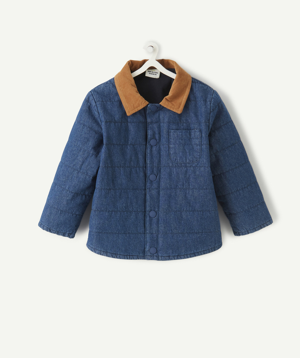 CHEMISE STYLE SURCHEMISE BLEUE AVEC COL CAMEL BÉBÉ GARÇON