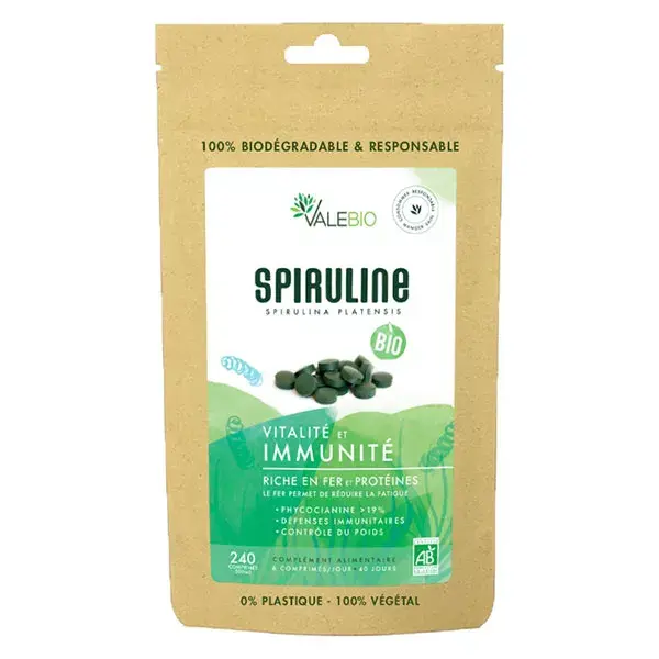 Valebio Spirulina 500mg Orgânica 240 comprimidos