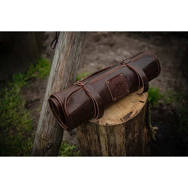 Trousse à couteaux artisanale en cuir 5 emplacements chocolat Witloft