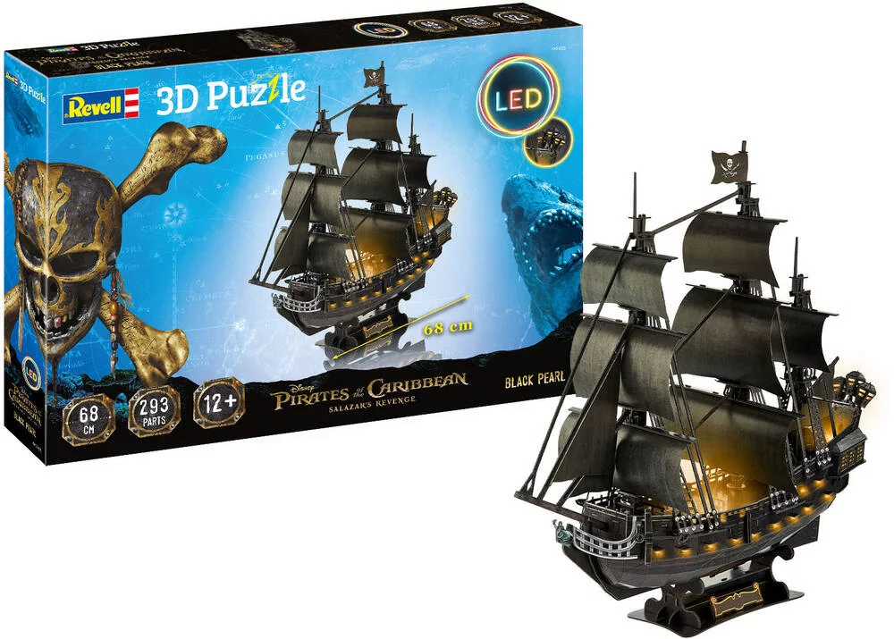 PIRATE DES CARAIBES BLACK PEARL - PUZZLE 3D LED -  293 PIECES