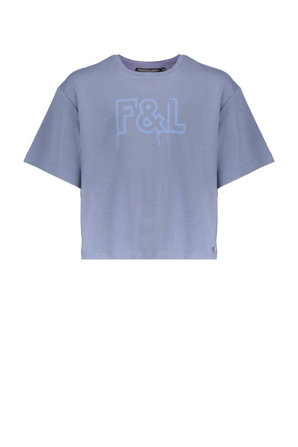 Frankie&Liberty T-shirt met tekst blauw