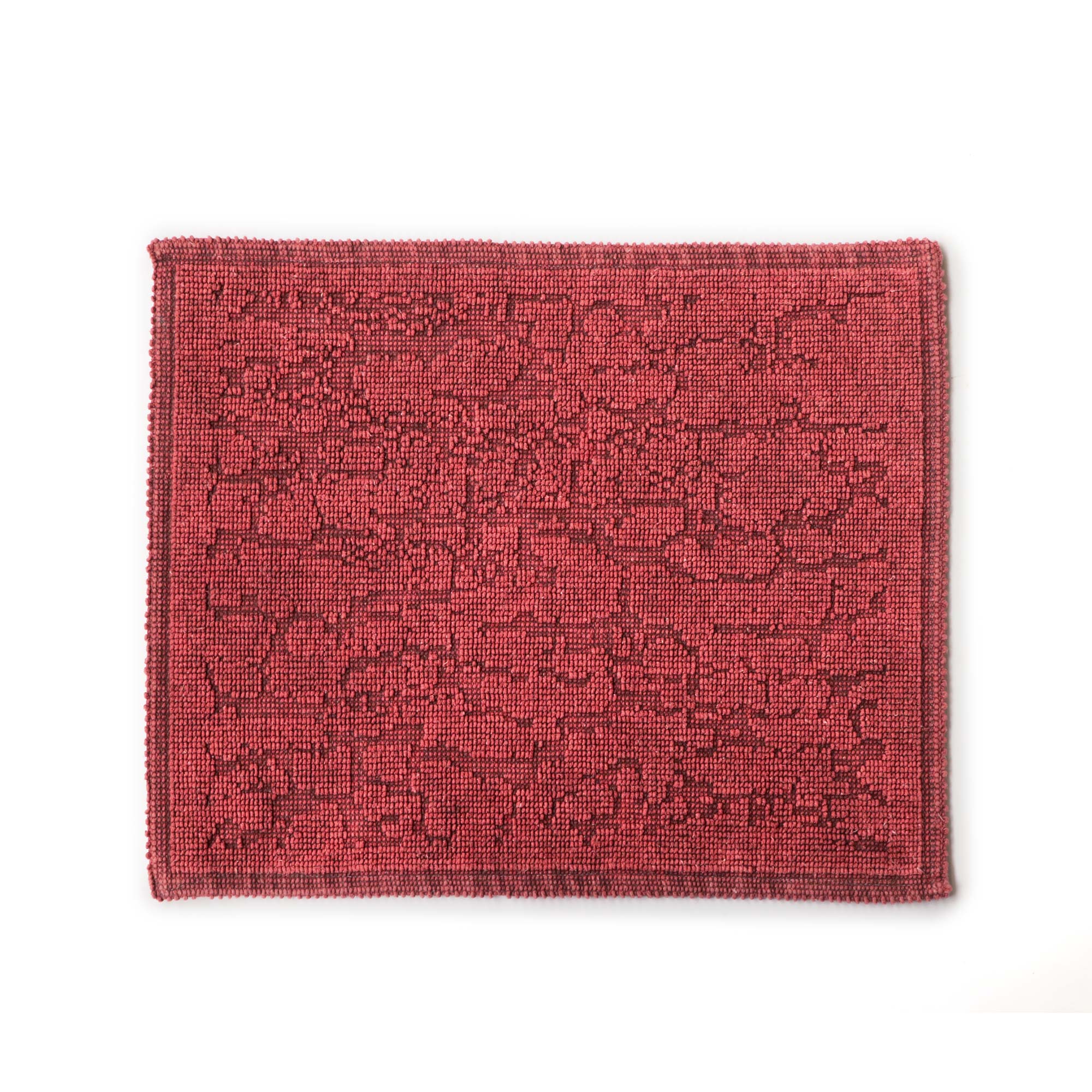 Badematte 'Izmir' aus Baumwolle, Wolken rot, 60 x 50 cm & 120 x 70 cm von fischer's lagerhaus
