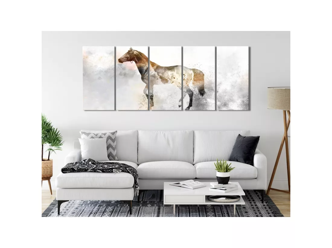 Tableau Fiery Steed (5 Parts) Étroit - 200 x 80 cm