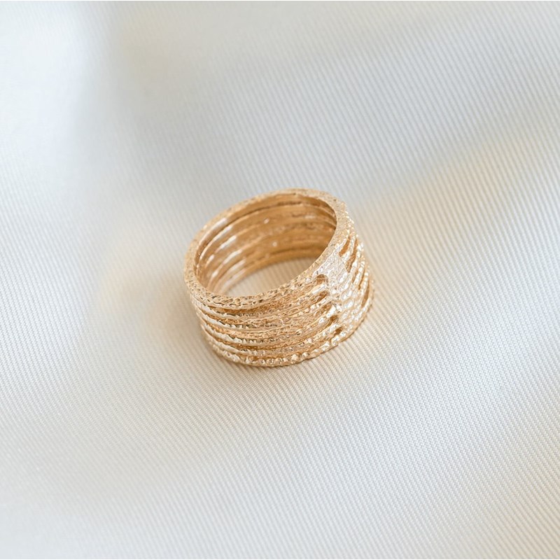 Bague Semainier Plaqué Or Multi Anneaux
