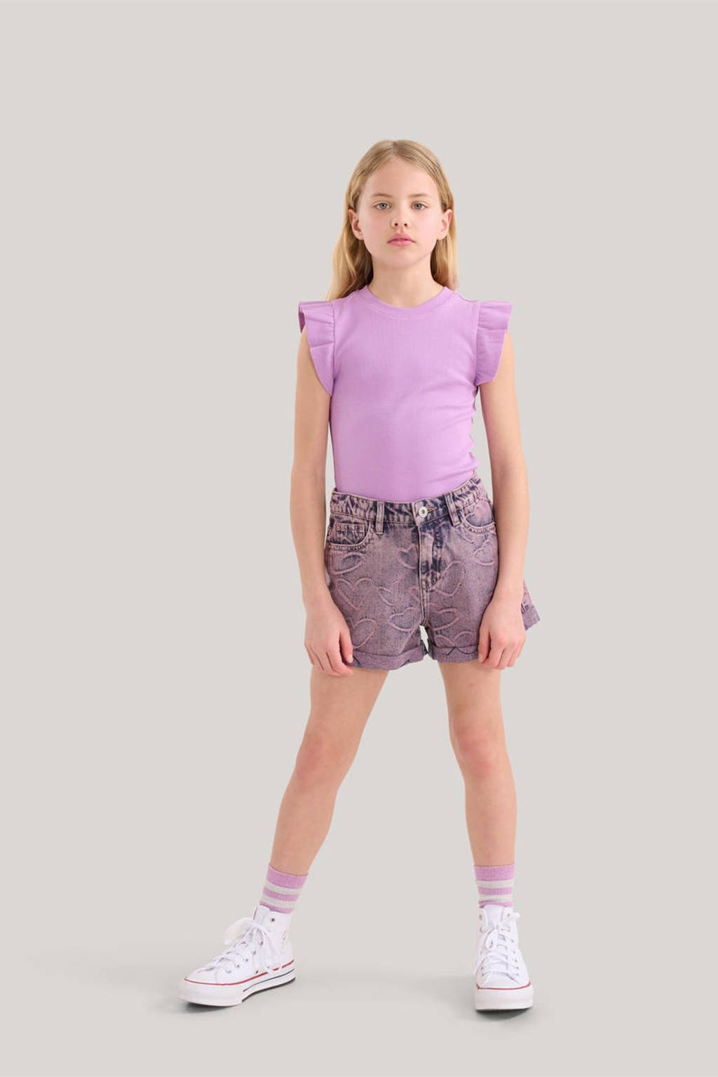 Shoeby T-shirt met ruches paars