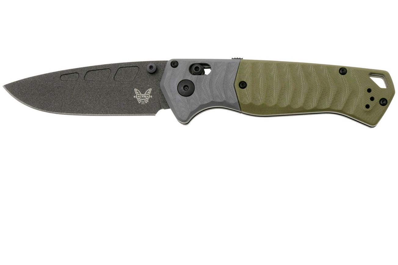 Benchmade P.S.K. 593BK CPM MagnaCut, Gray/Green G10, outdoorzakmes