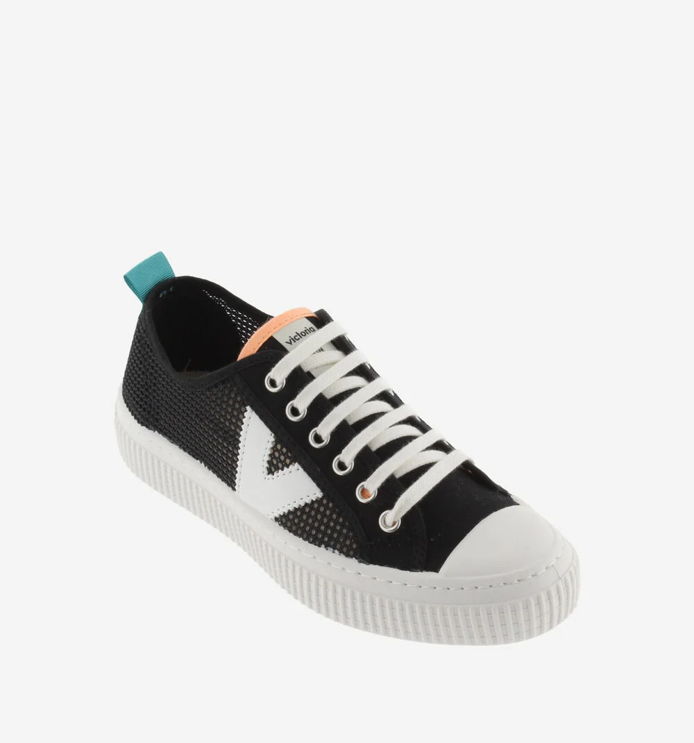 1915 RE-EDITION BASKET MESH Baskets en toile et mesh pour femme NEGRO