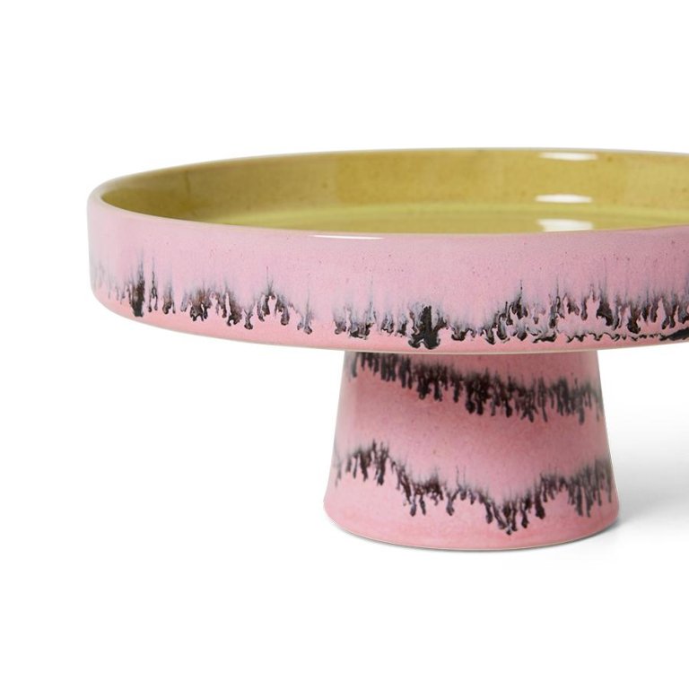 HKliving 70's Ceramic taartplateau op voet Ø21 Comet