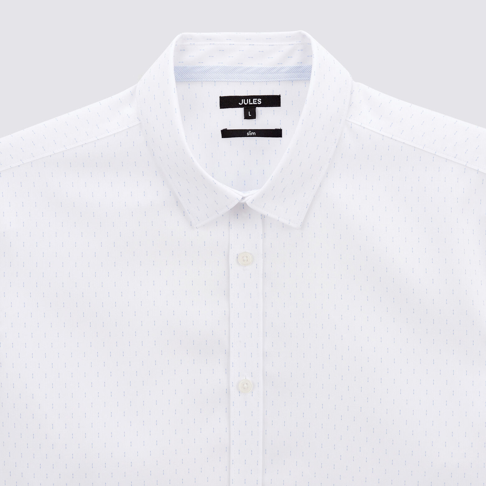 Chemise slim sans repassage imprimé micro géo coto Blanc