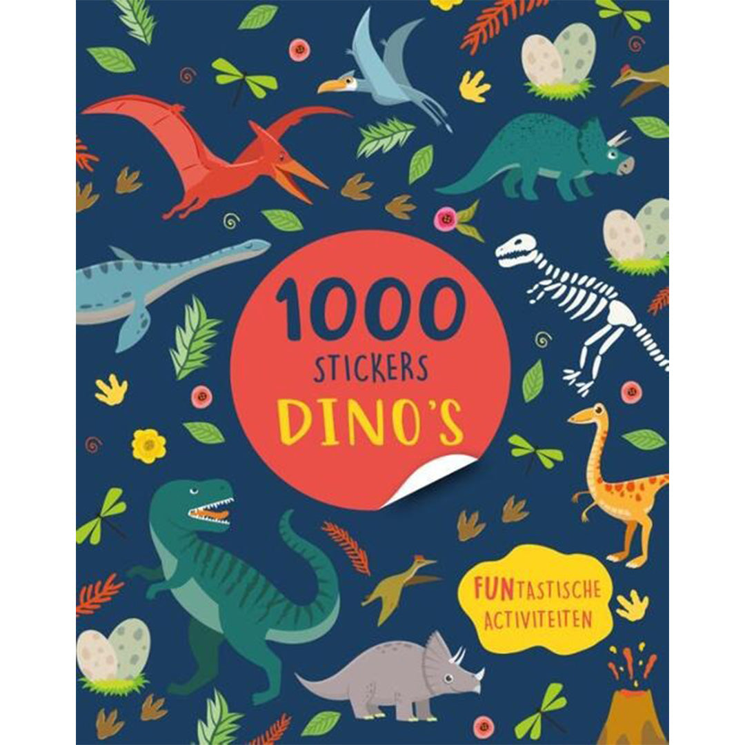 uitgeverij rebo activiteintenboek met stickers - dino's 1000 stickers