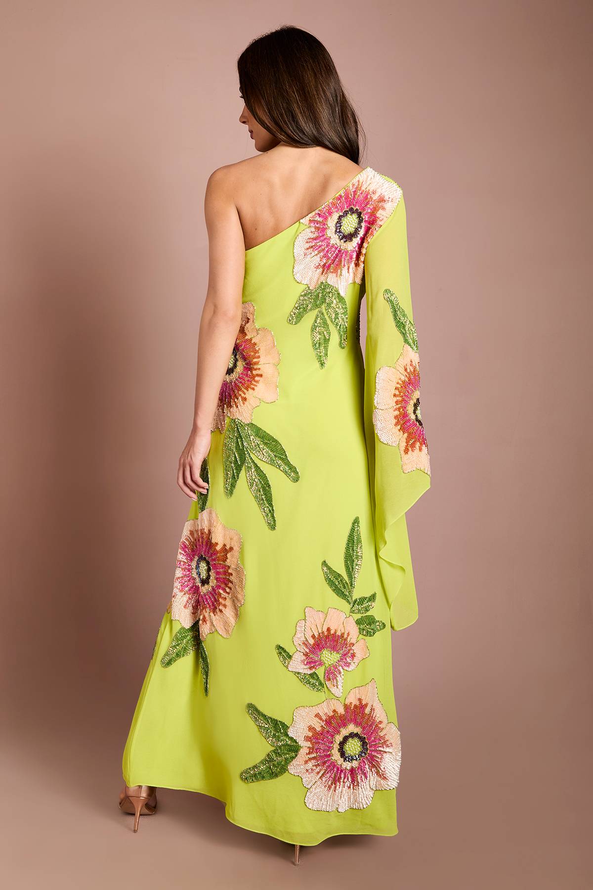 Coast Robe Longue Coast Muse À Une Épaule Ornée De Motifs Floraux