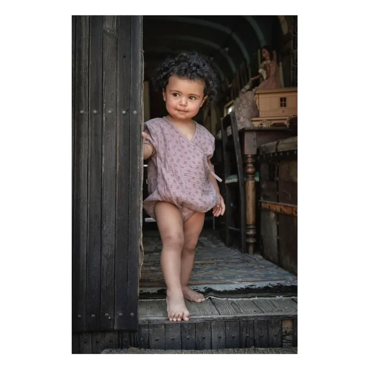 Lilinoa Barboteuse Jules Cache-Cœur Fleurie | Violet